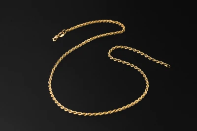 18ct Yellow Gold Rope Chain 18" 4g