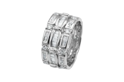 14ct White Gold Diamond Baguette & Brilliant Eternity Ring 2.00ct