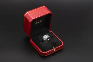 Cartier Lanieres Sapphire Diamond White Gold Ring Size 52