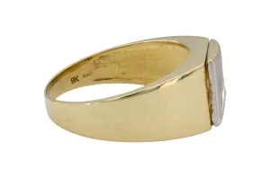 9ct Yellow & White Gold Diamond Signet Ring