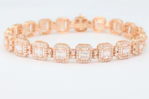 18ct Rose gold Baguette & Brilliant cut VS diamond Bracelet
