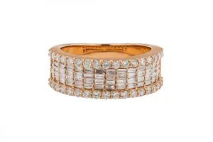 18ct Rose Gold Diamond Mens Ring 1.35ct