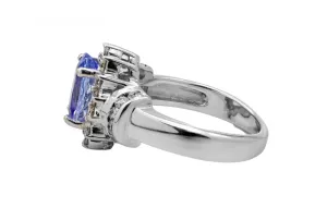 18ct White Gold Tanzanite Diamond Ring 2.40ct