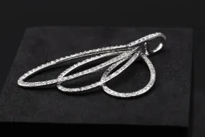 18ct White Gold Diamond 3 Loop Swinging Pendant 0.78ct 3.8g