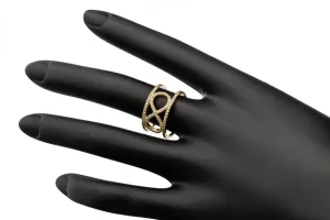 9ct Yellow Gold Cubic Zirconia Infinity Ring 3.4g