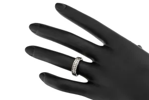 14ct White Gold Double Row Diamond Wedding Band 0.40ct