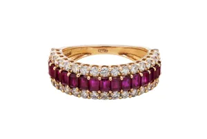 18ct Rose Gold Diamond And Ruby Ring 1.53ct