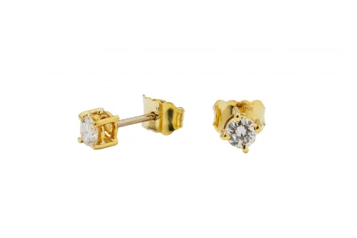 18ct Yellow Gold Diamond Stud Earrings 0.50ct IDGL Certified