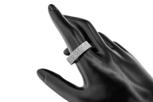 Platinum 5 Row Diamond Mens Eternity Band 4.22ct