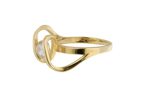 9ct Yellow Gold Cubic Zirconia Twist Ring 3.1g