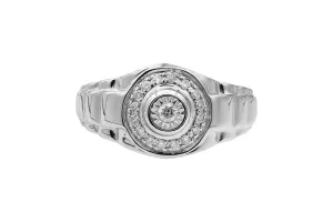 9ct White Gold Diamond Mens Ring 7.6g 0.25ct