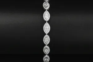 9ct White Gold Diamond Marquise Bracelet 3.02ct