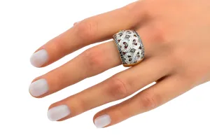 9ct Yellow Gold Black & White Diamond Ring 0.51ct 5.6g