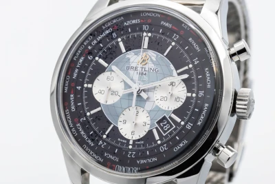 Breitling Transocean Chronograph Unitime 46mm Stainless Steel AB0510 Circa 2012