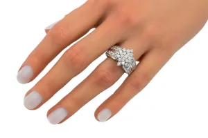 9ct White Gold Cluster Diamond Ring 2.11ct 8.5g