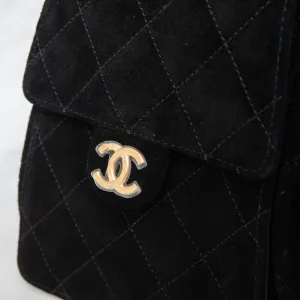 Chanel 25 Medium Black Suede Hobo Bag 2025