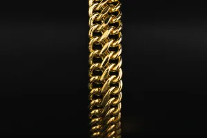 9ct Yellow Gold Double Curb Bracelet 7.5" 13g