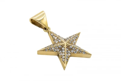 14ct Yellow Gold Diamond Star Pendant