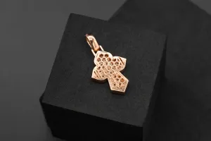 9ct Rose Gold Diamond Cross Pendant 1.22ct