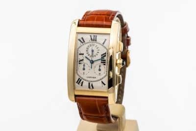 Cartier Tank Américaine Chronograph 26mmx45mm Brown Leather W2609356/1730 2007