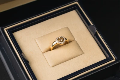 Chopard Happy Diamonds Icon Heart Ring 18ct Yellow Gold 0.29ct