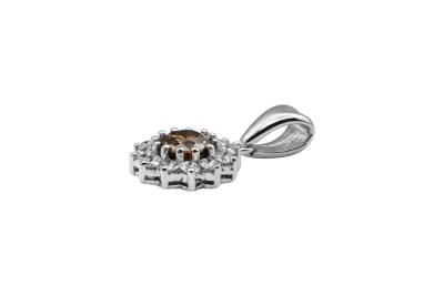 Browns 18ct White Gold Champagne Diamond Set Size N 11g