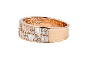 9ct Rose Gold Mens Diamond Ring 1.21ct