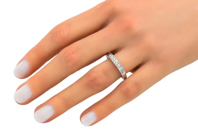 18ct White Gold Channel Set Diamond Eternity Wedding Band 0.16ct 3.3g