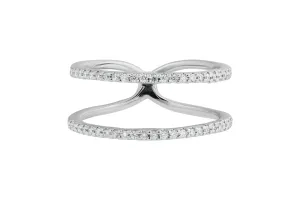 18ct White Gold Double Diamond Eternity Band 0.15ct