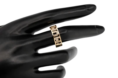 9ct Yellow Gold Cubic Zirconia Mum Ring 3g