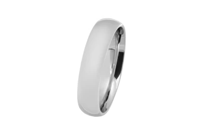 9ct White Gold D-Shape Wedding Band