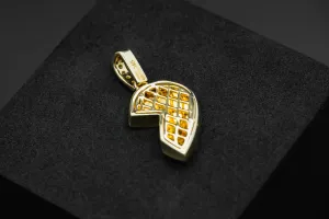 9ct Yellow Gold Half A Heart Diamond Pendant 0.32ct Left Side