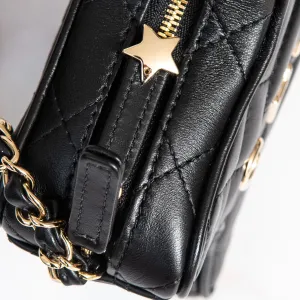 Chanel Black Leather Limited Edition Star Handbag