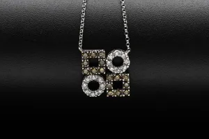 18ct White Gold Necklace With A Cognac And White Diamond Pendant 0.80ct