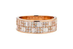 9ct Rose Gold Mens Diamond Ring 1.21ct