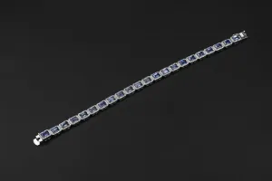 18ct White Gold Diamond And Sapphire Bracelet 1.90cts