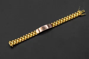 9ct Yellow Gold Rolex Design ID Baby Bracelet 24.8g