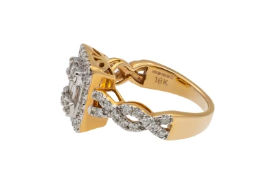 18ct Rose Gold Invisible Set Diamond Ring 1.08ct