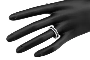 18ct White Gold Diamond & Sapphire Eternity Ring