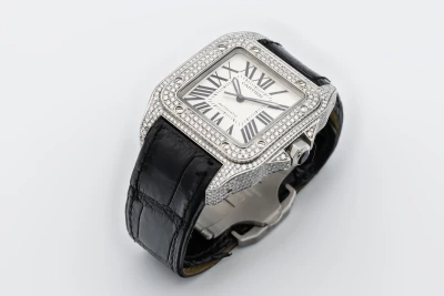Cartier Santos 100XL 41mm Black Leather 3774 Circa 2010