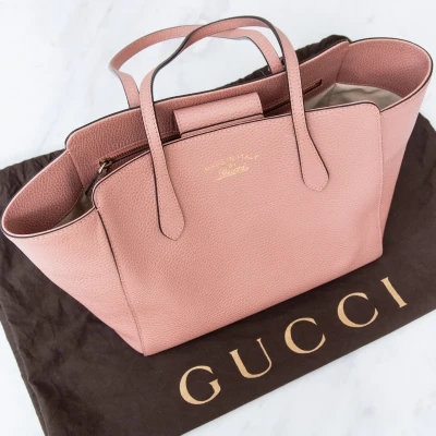 Gucci Pink Leather Tote Bag