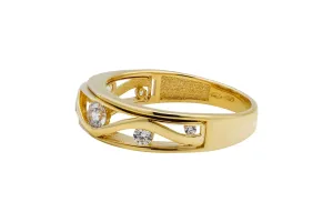 9ct Yellow Cubic Zirconia Ring 2.9g