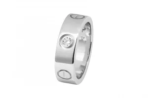 Cartier LOVE Ring  3 Diamonds 18ct White Gold Size 50