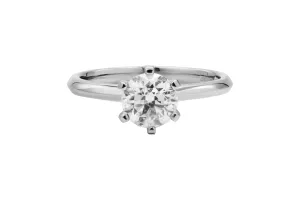 Platinum Diamond Engagement Ring 1.01ct F VS Certified