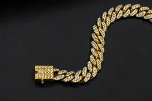 9ct Yellow Gold Diamond Cuban Bracelet 6.5cts VS