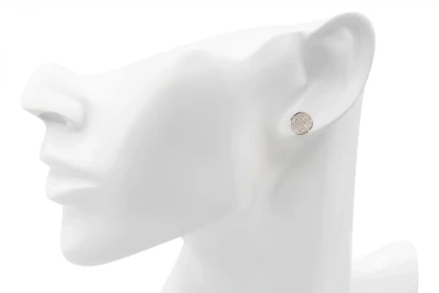 9ct White Gold Round Diamond Stud Earrings 0.9g