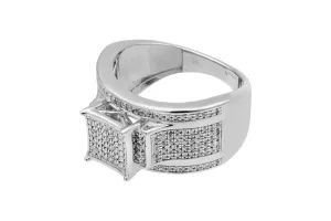 9ct White Gold Micro Pavé Diamond Ring 0.37ct
