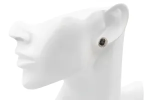 9ct White Gold White & Black Diamond Stud Earrings 1.00ct 2.1g