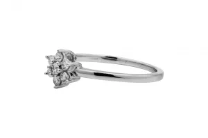 9ct White Gold Diamond Flower Set Ring 0.30ct