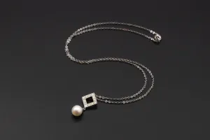 Fresh Water Pearl & Diamond Drop Down Set 0.72ct
